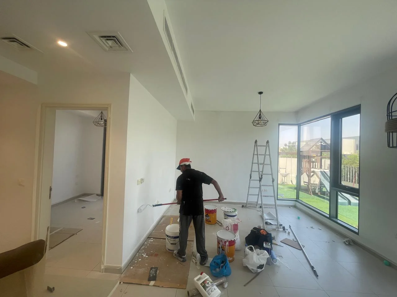 Renovation work in progress inside a Dubai villa